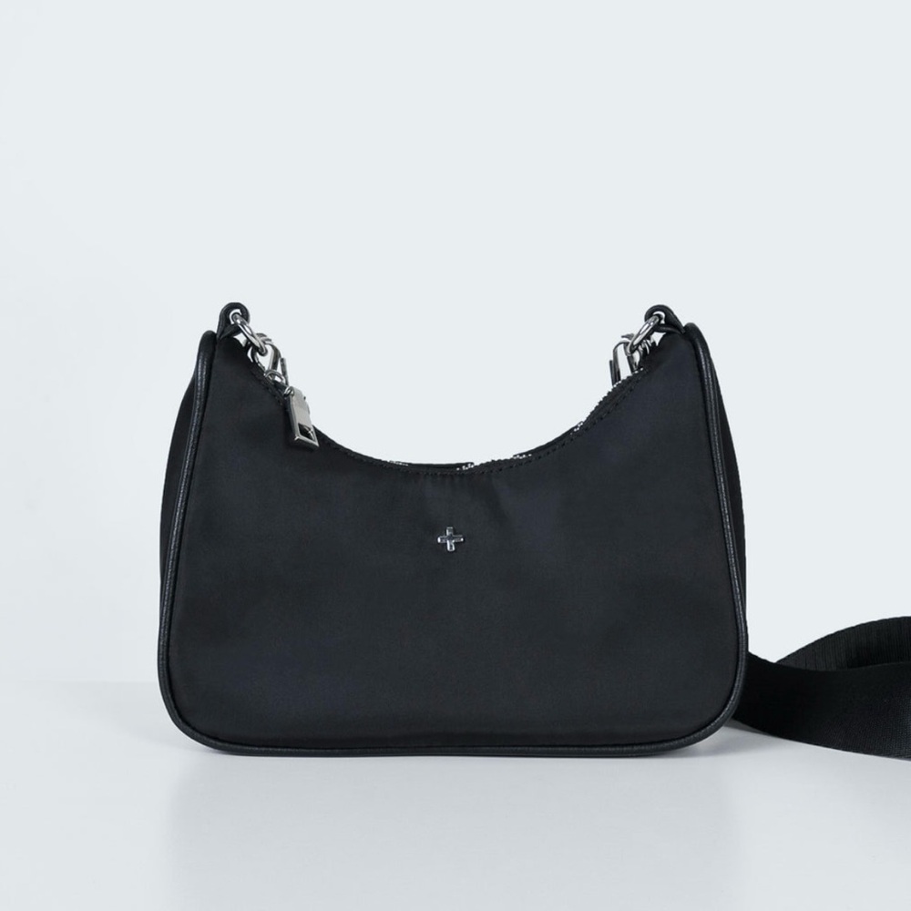 Peta + Jain Black Crossbody Bag with Silver Hardware